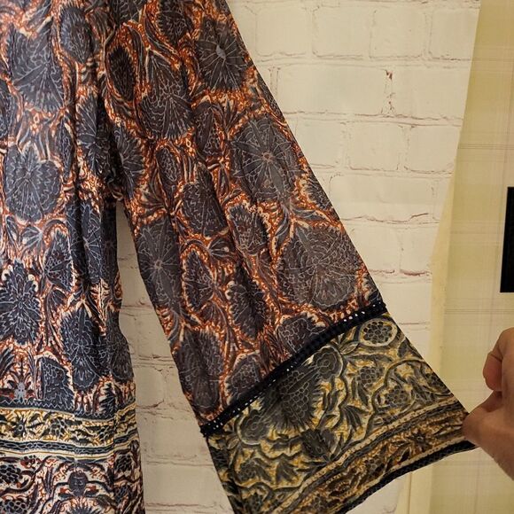 NWOT Plenty by Tracy Reese Anthropologie Chiffon Boho Print Peasant Top sz.S - Picture 4 of 8